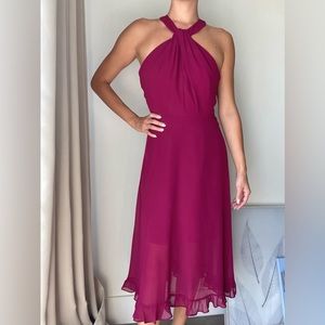 Beautiful magenta dress with ruffle details